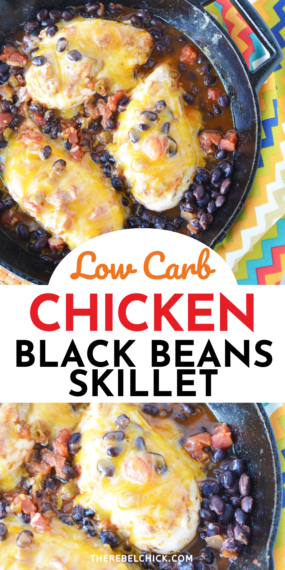 Low Carb One Dish Meal: Chicken and  Black Beans Skillet Recipe