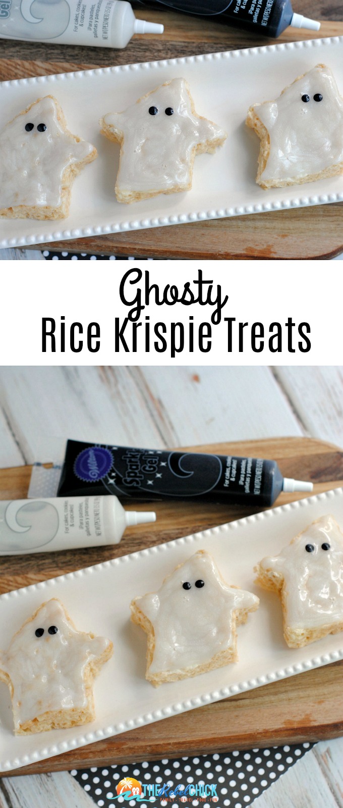 Ghost Rice Krispie Treats Halloween Recipe - The Rebel Chick
