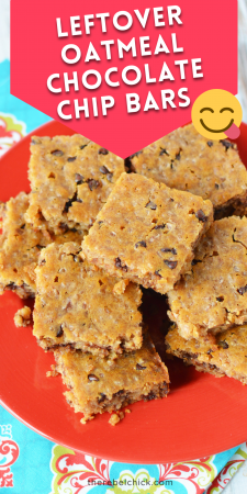 Leftover Oatmeal Chocolate Chip Bars Recipe - The Rebel Chick