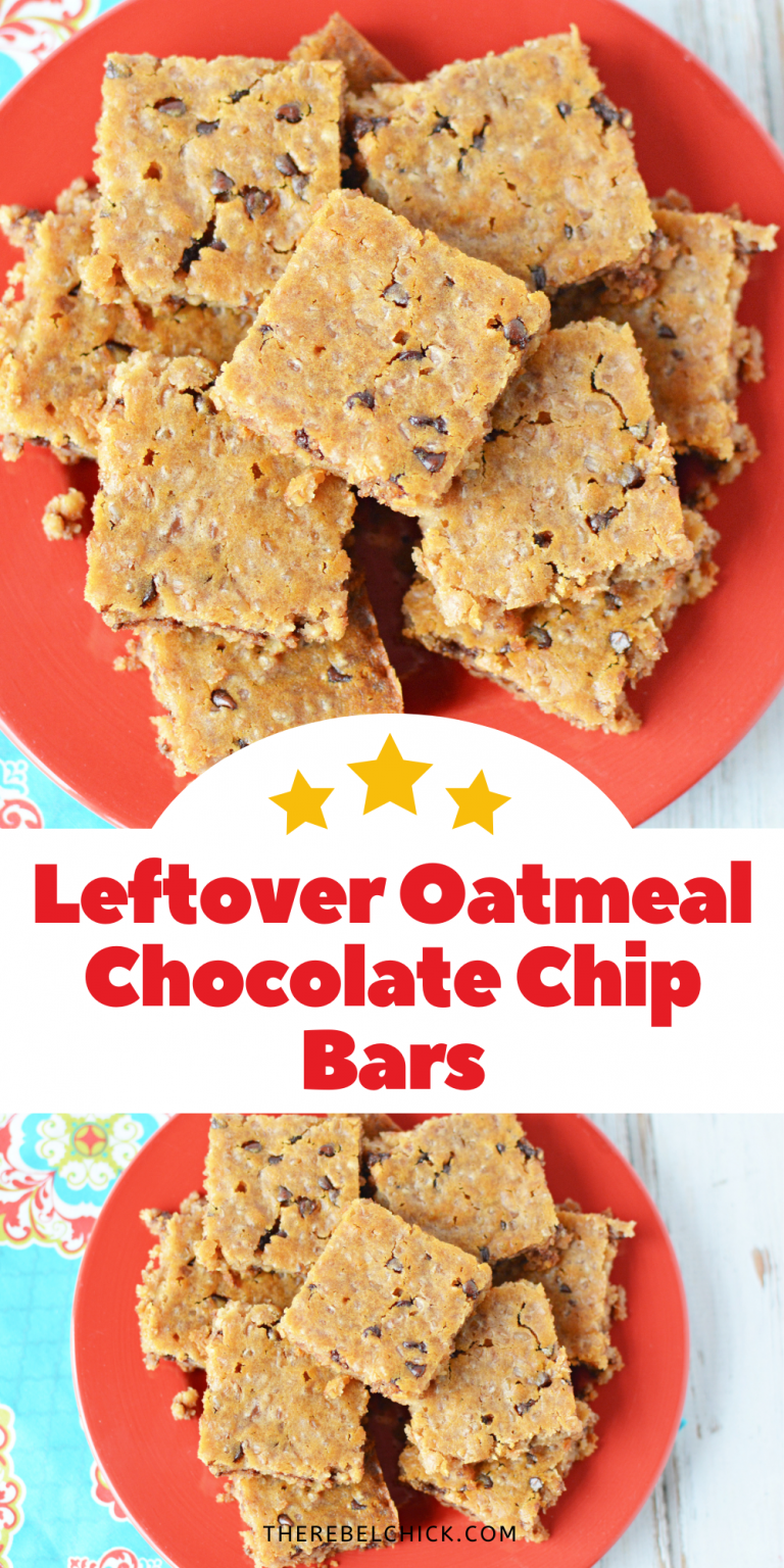 Leftover Oatmeal Chocolate Chip Bars Recipe The Rebel Chick