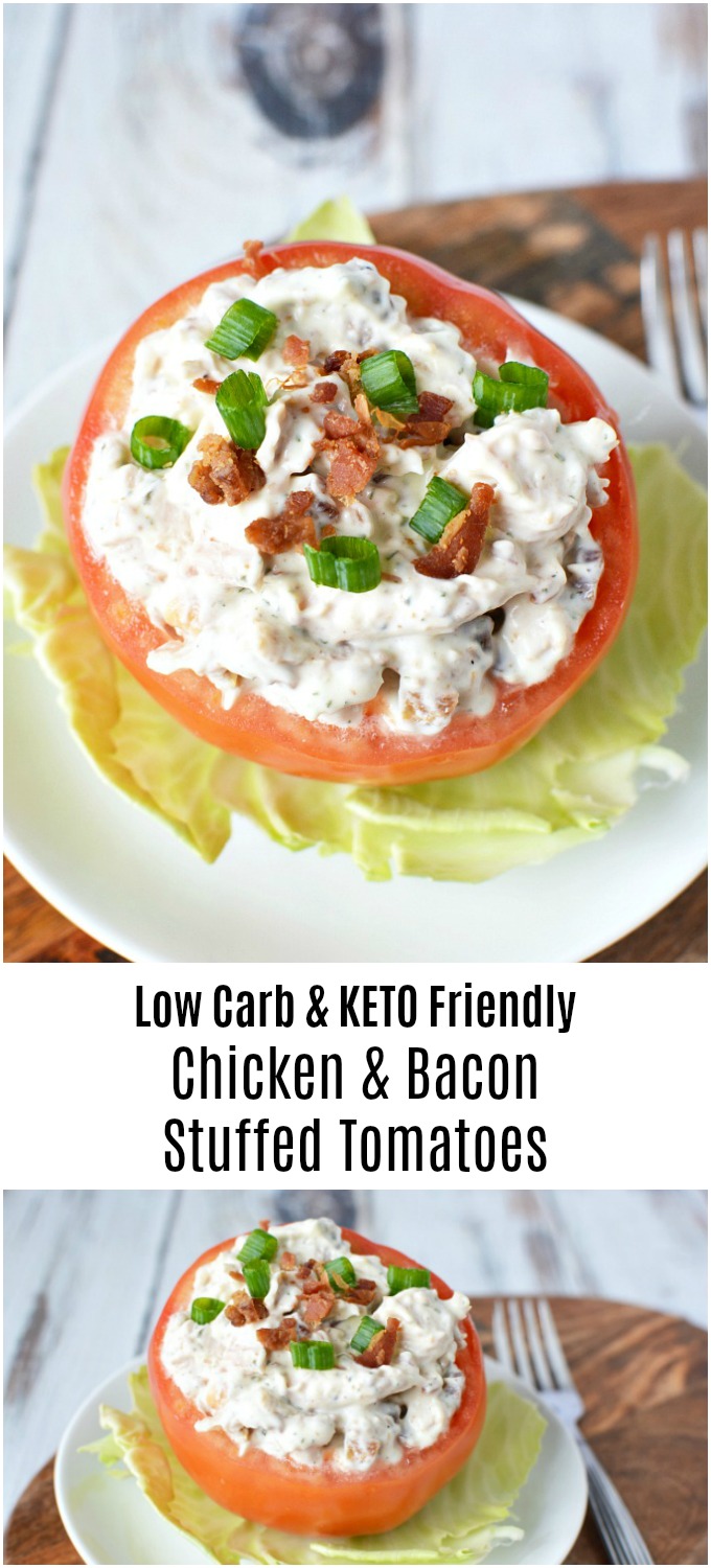 Low Carb & KETO Friendly Chicken Bacon Stuffed Tomatoes