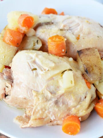 Slow Cooker Chicken Thighs with Potatoes and Carrots