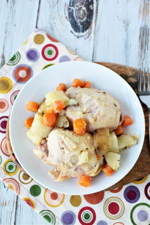 Slow Cooker Chicken Thighs with Potatoes and Carrots Recipe