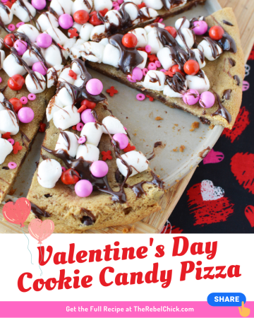 Valentine's Day Cookie Candy Pizza