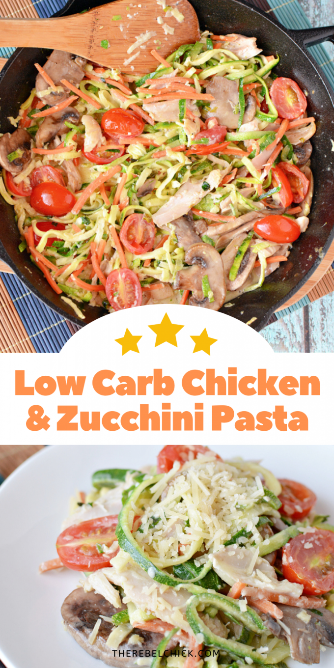 Creamy Chicken Zucchini Pasta Recipe - The Rebel Chick