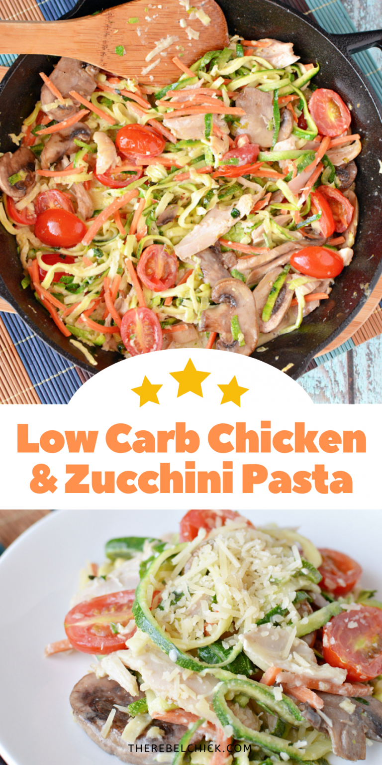 Creamy Chicken Zucchini Pasta Recipe The Rebel Chick