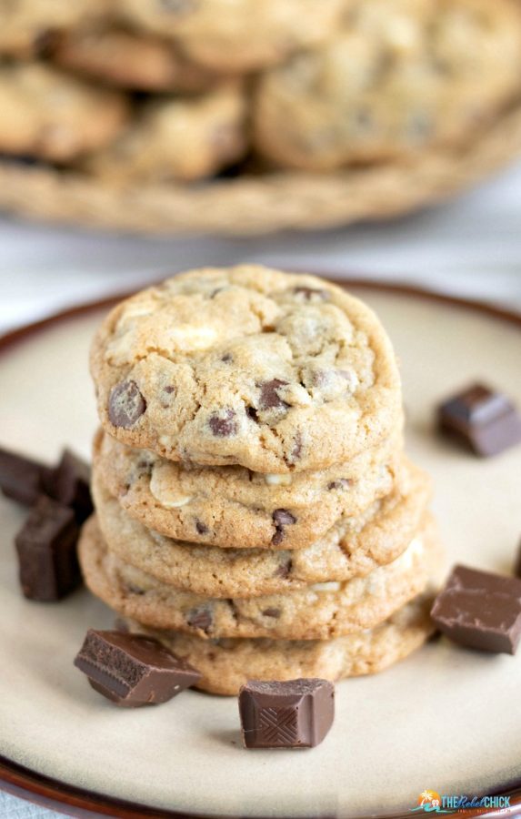 Triple Chocolate Chip Cookies Recipe The Rebel Chick