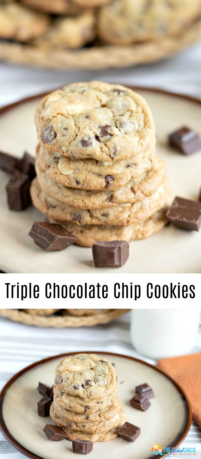 Triple Chocolate Chip Cookies 
