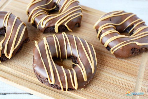 Chocolate Peanut Butter Cake Donuts - The Rebel Chick