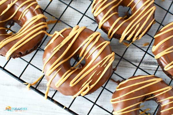 Chocolate Peanut Butter Cake Donuts - The Rebel Chick