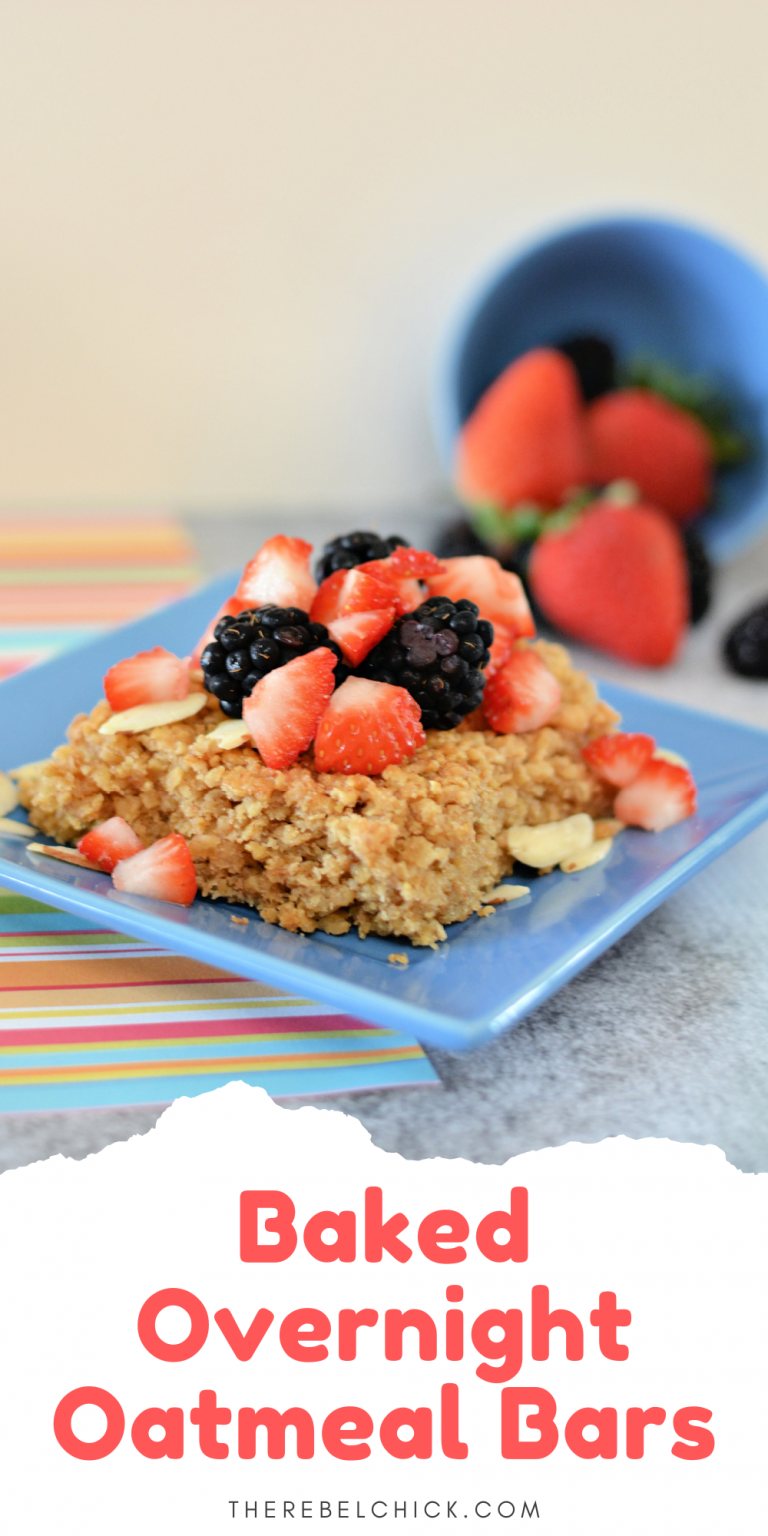 Baked Overnight Oatmeal Bars Recipe The Rebel Chick