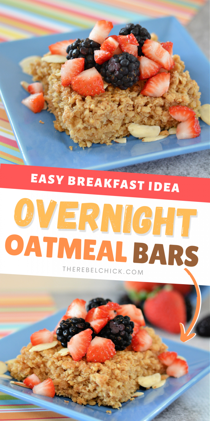 Baked Overnight Oatmeal Bars Recipe The Rebel Chick