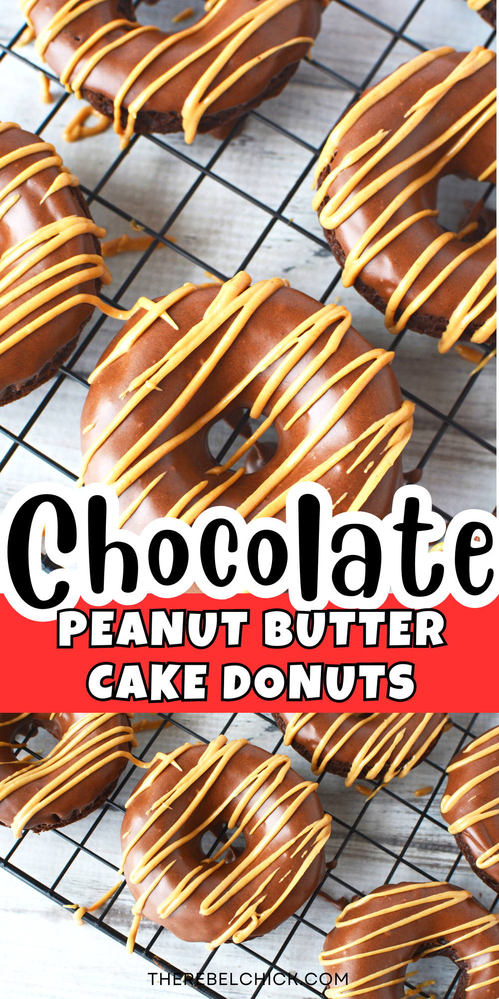 Chocolate Peanut Butter Cake Donuts