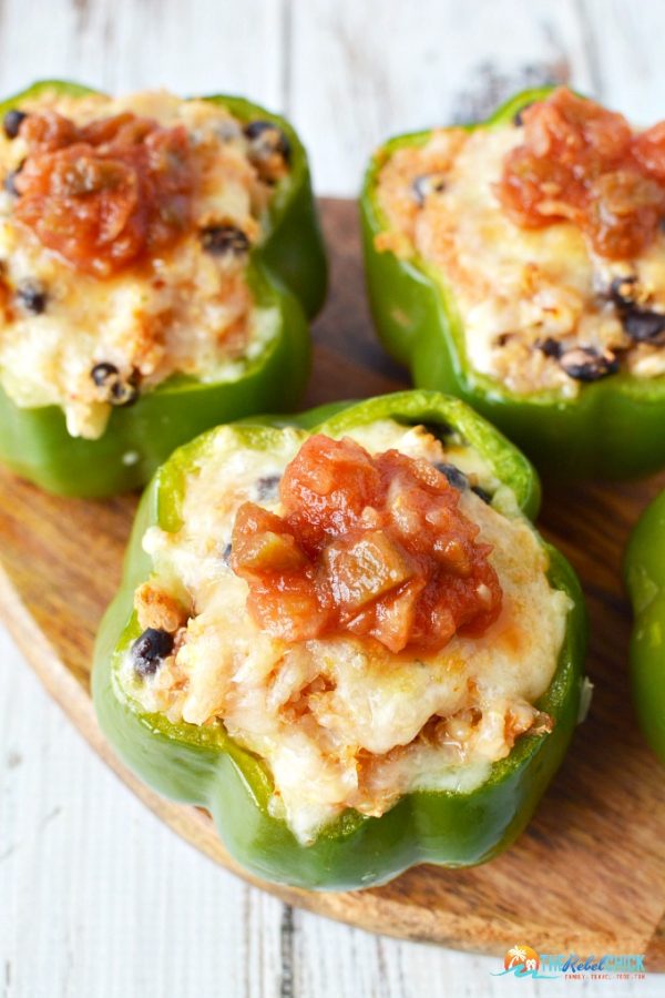 Vegetarian Stuffed Green Peppers - The Rebel Chick