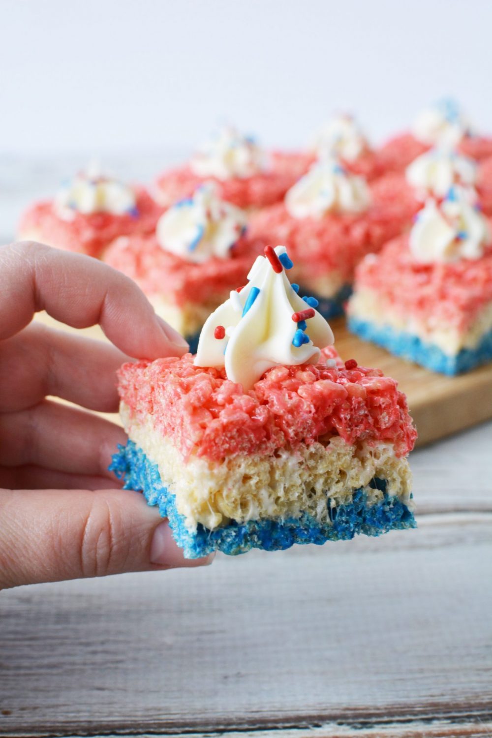 Red White and Blue Rice Krispie Treats 
