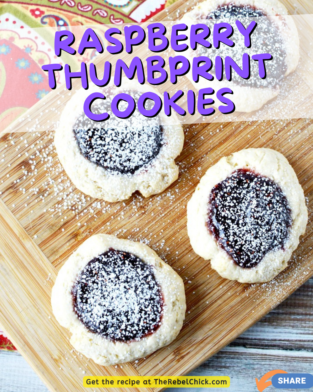Raspberry Thumbprint Cookies - The Rebel Chick