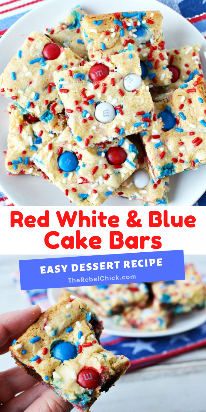 Red White and Blue Cake Bars - The Rebel Chick