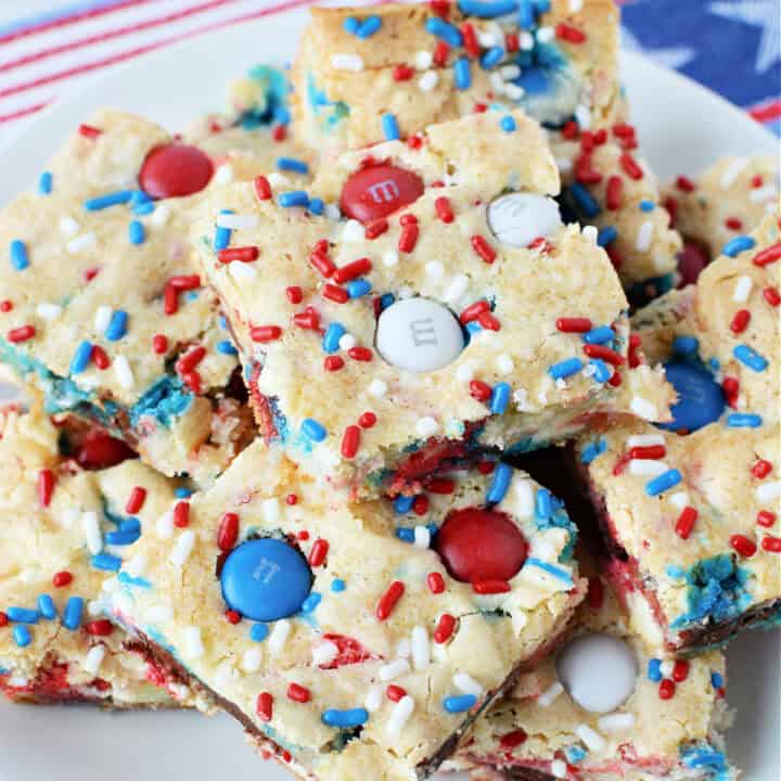 Red White and Blue Cake Bars - The Rebel Chick