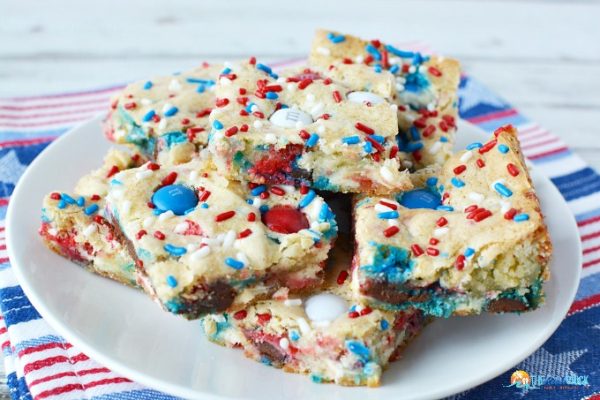 Red White and Blue Cake Bars - The Rebel Chick