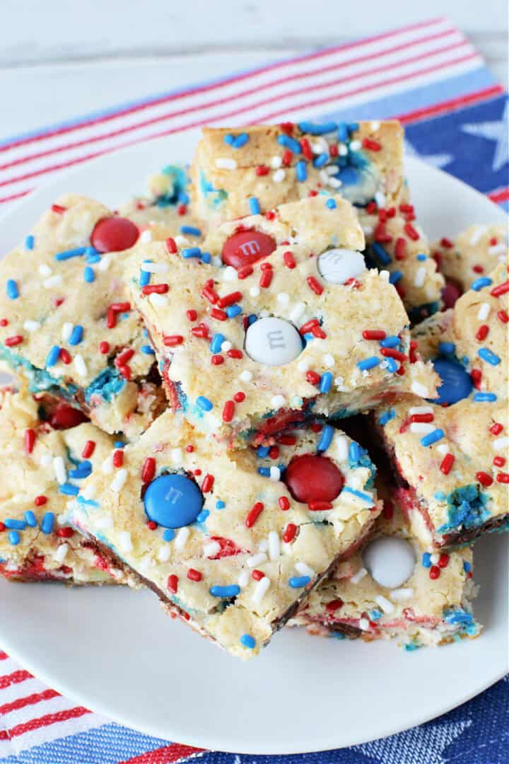 Red White and Blue Cake Bars - The Rebel Chick