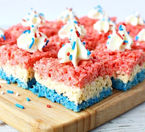 Red White and Blue Rice Krispie Treats Recipe