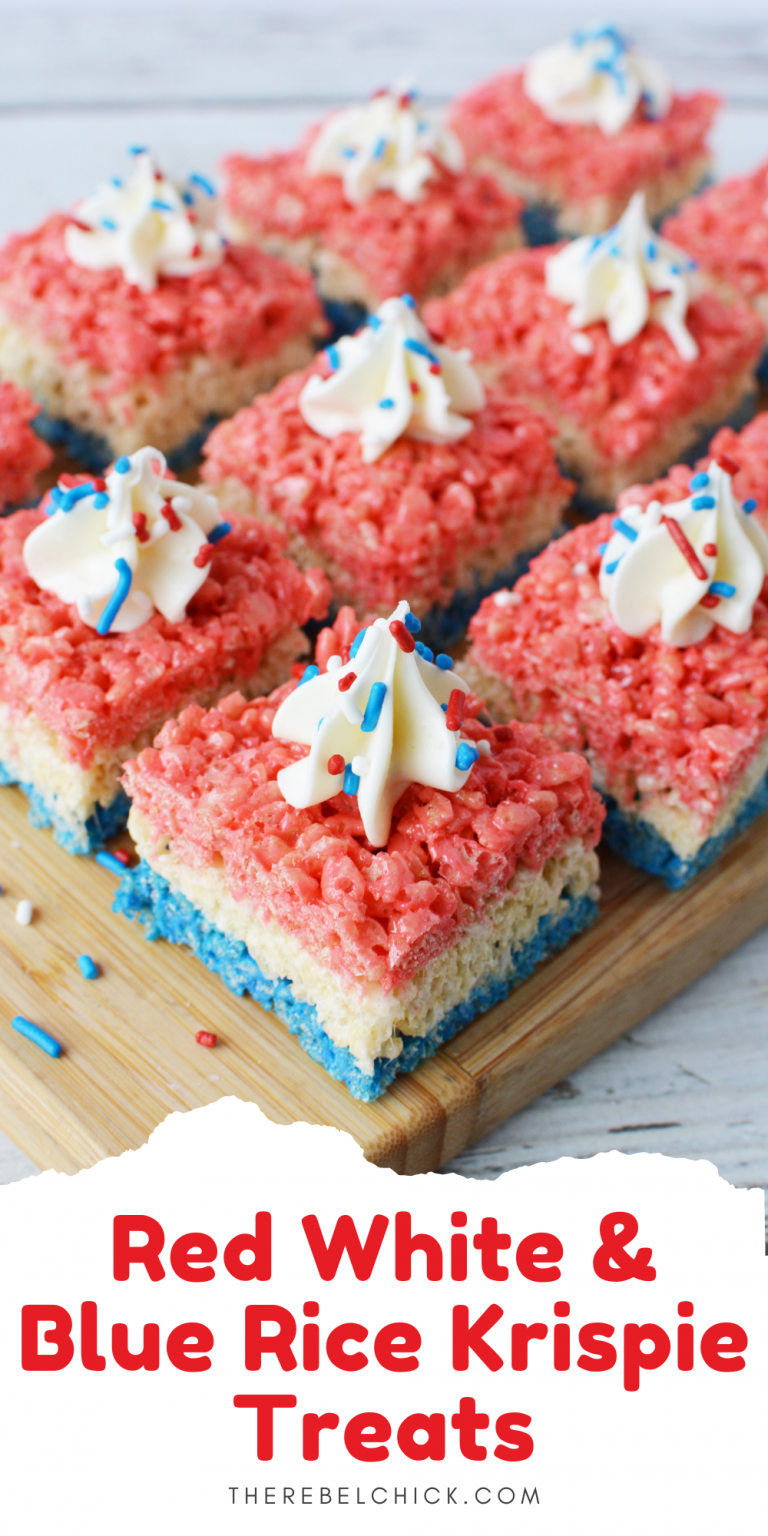 red white and blue rice krispie treats - The Rebel Chick