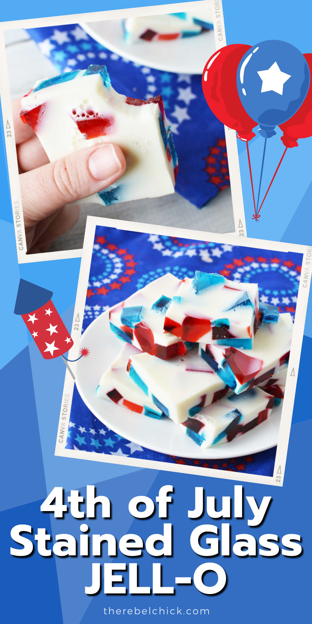 Red, White and Blue Stained Glass JELL-O