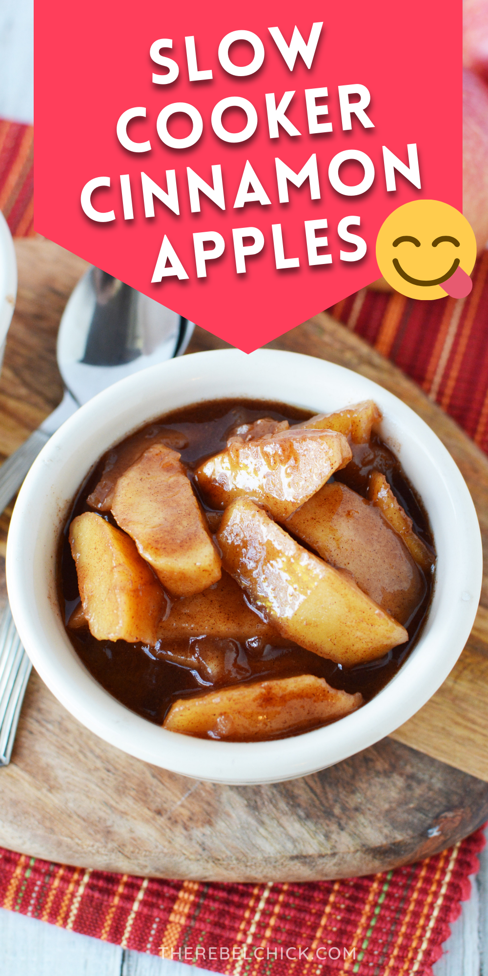 small bowl full of chunks of apple covered in cinnamon and sauce