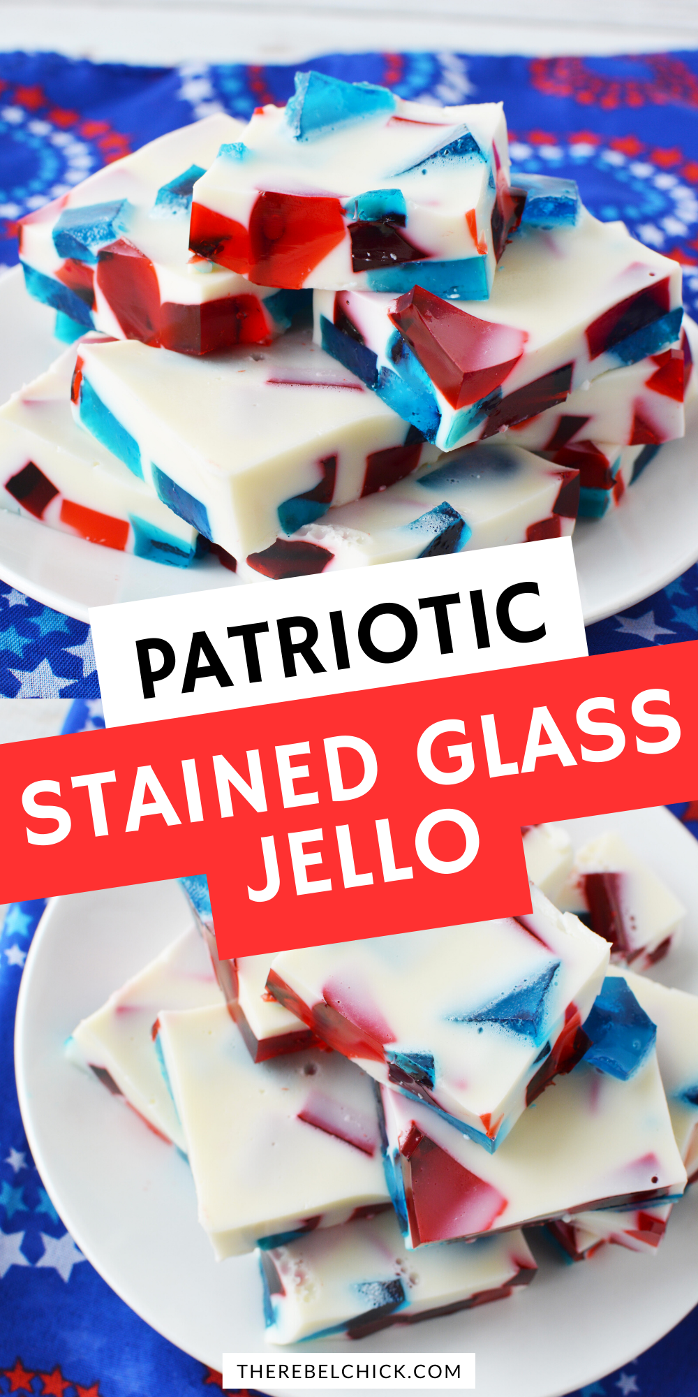 Red, White and Blue Stained Glass JELL-O Recipe