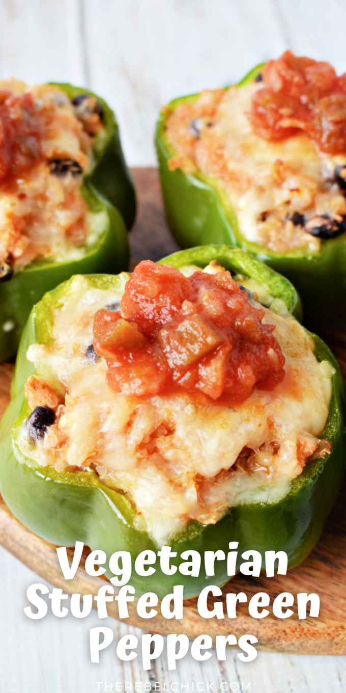 Vegetarian Stuffed Green Peppers The Rebel Chick