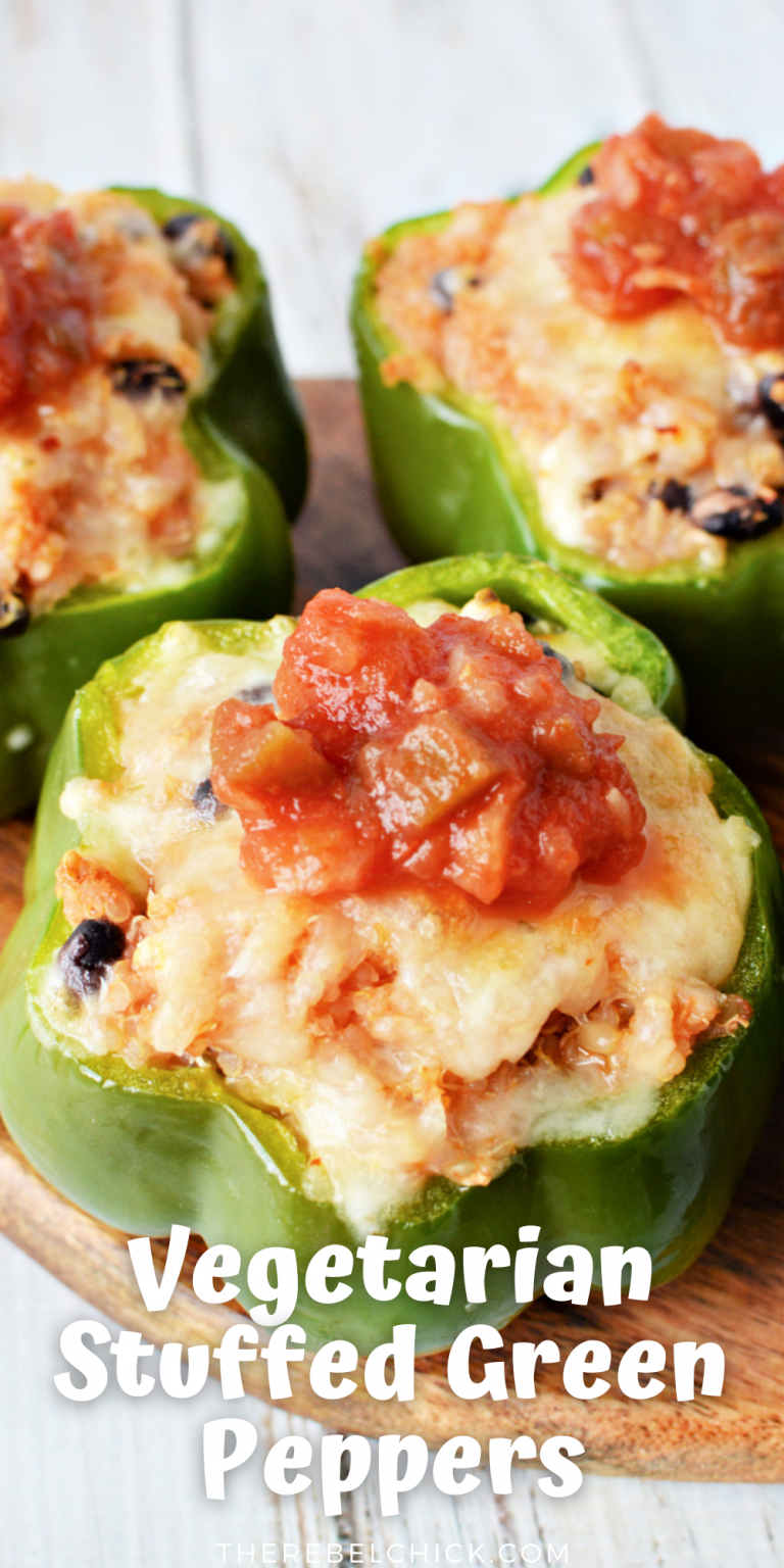 Vegetarian Stuffed Green Peppers The Rebel Chick