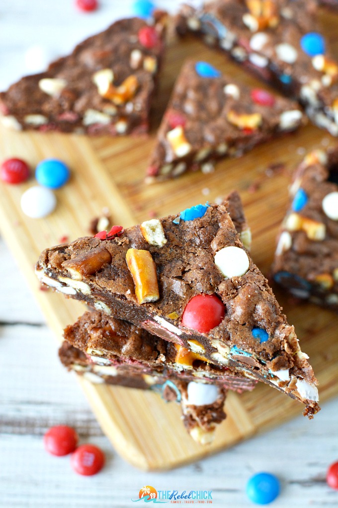 Crack Chocolate Cookie Bars Recipe for the 4th of July