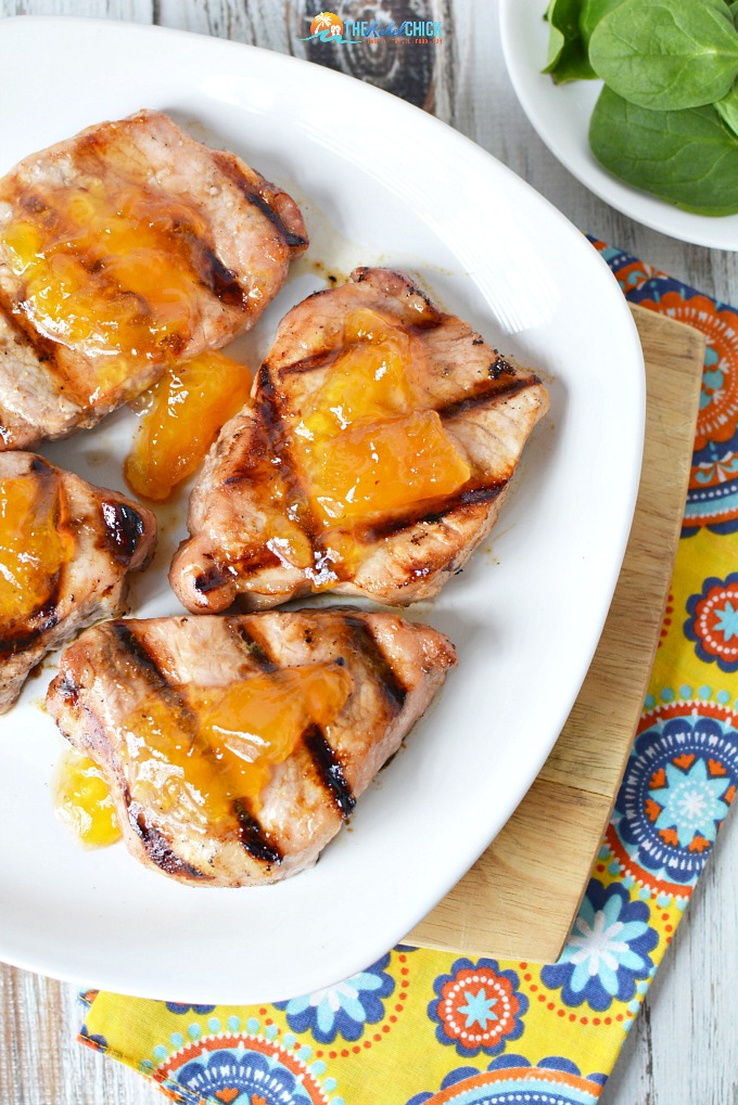 Grilled Peach Ginger Pork Chops Recipe 