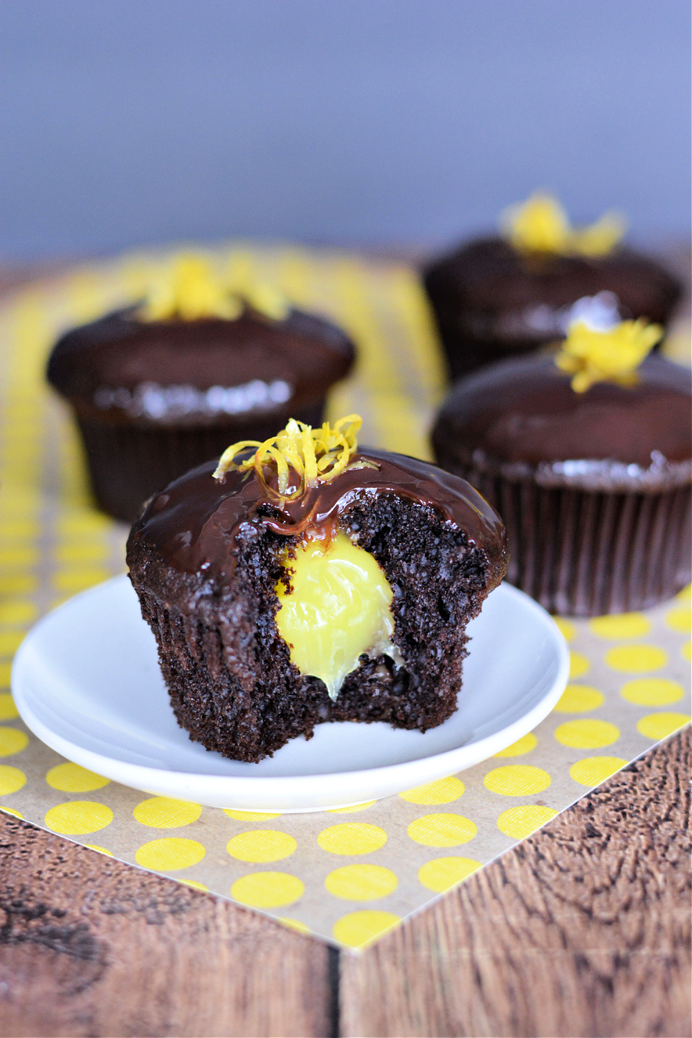 Chocolate Lemon Cupcakes with Ganache Recipe