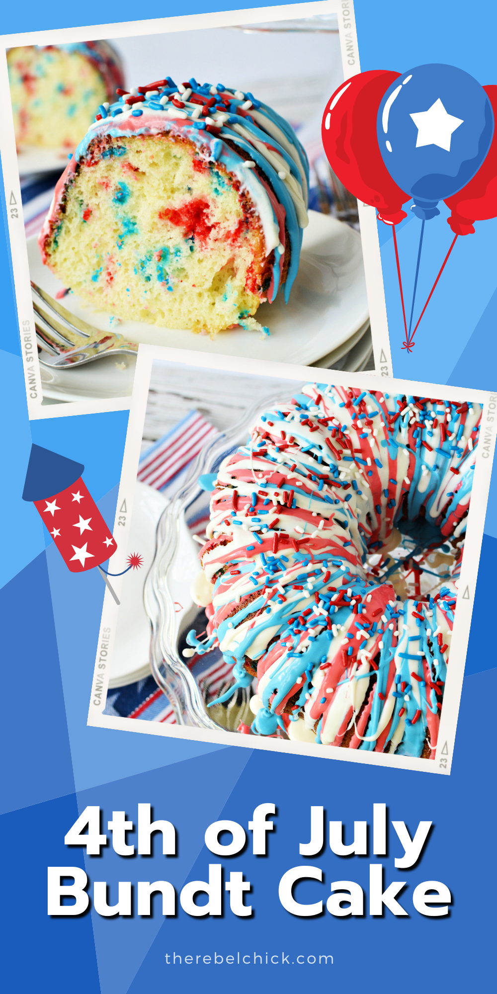 Red, White and Blue Bundt Cake Recipe