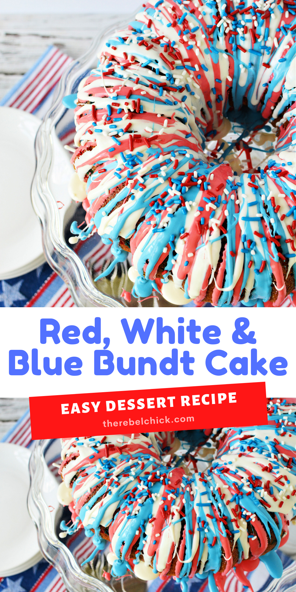 Red, White and Blue Bundt Cake
