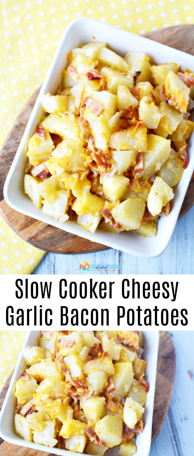 Slow Cooker Cheesy Garlic Bacon Potatoes Recipe 