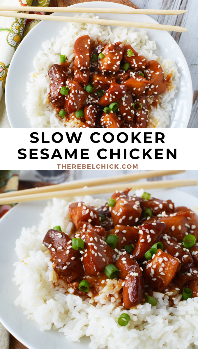 Slow Cooker Sesame Chicken Recipe - The Rebel Chick