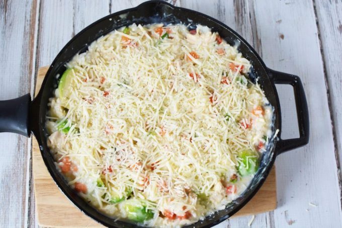 veggies covered in cheese