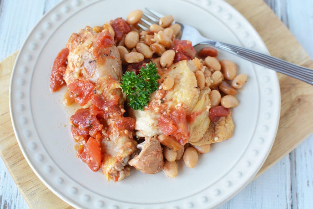Instant Pot Garlic Chicken and Beans Recipe