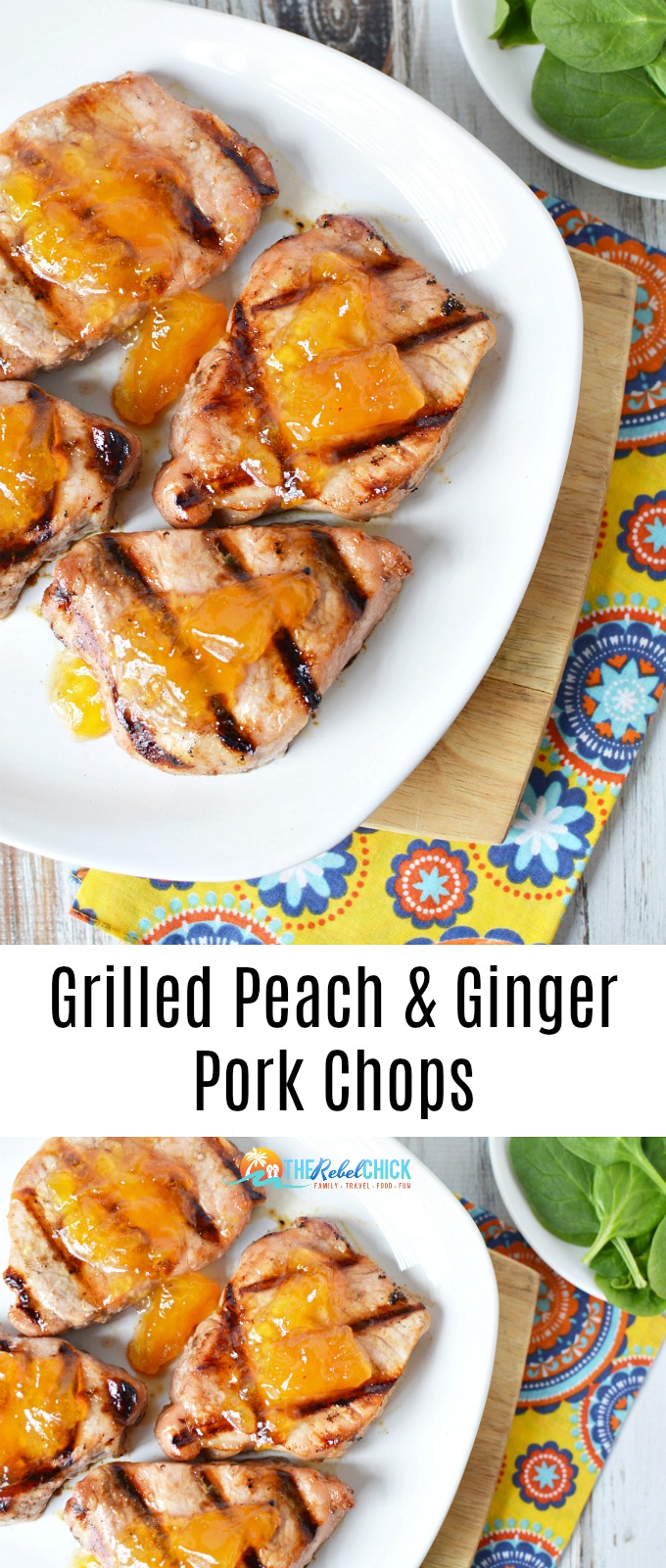 Grilled Peach Ginger Pork Chops Recipe