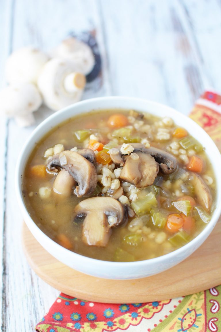 Instant Pot Mushroom Barley Soup - The Rebel Chick