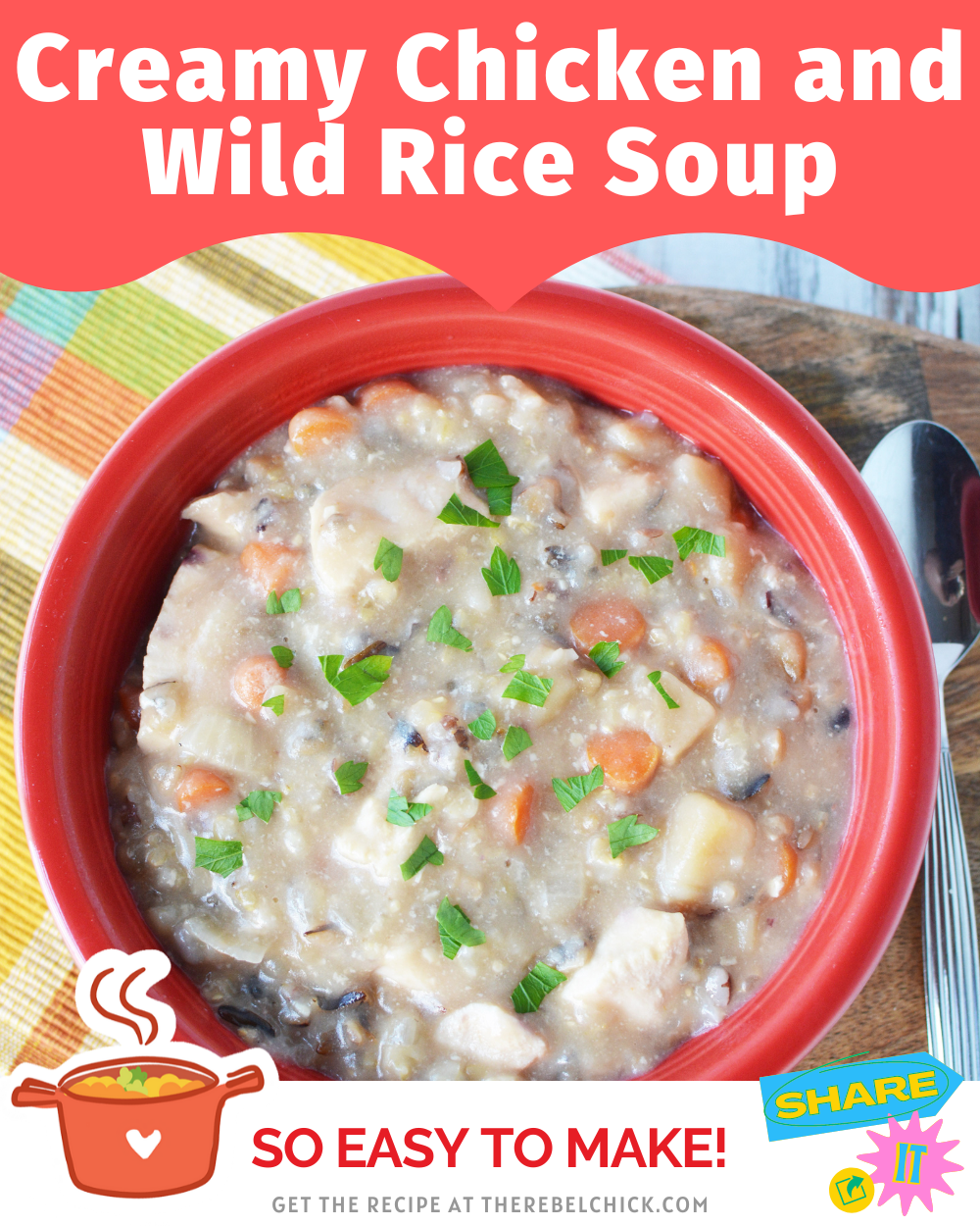 Chicken Rice Soup (Stove Top or Slow Cooker) - The Recipe Rebel