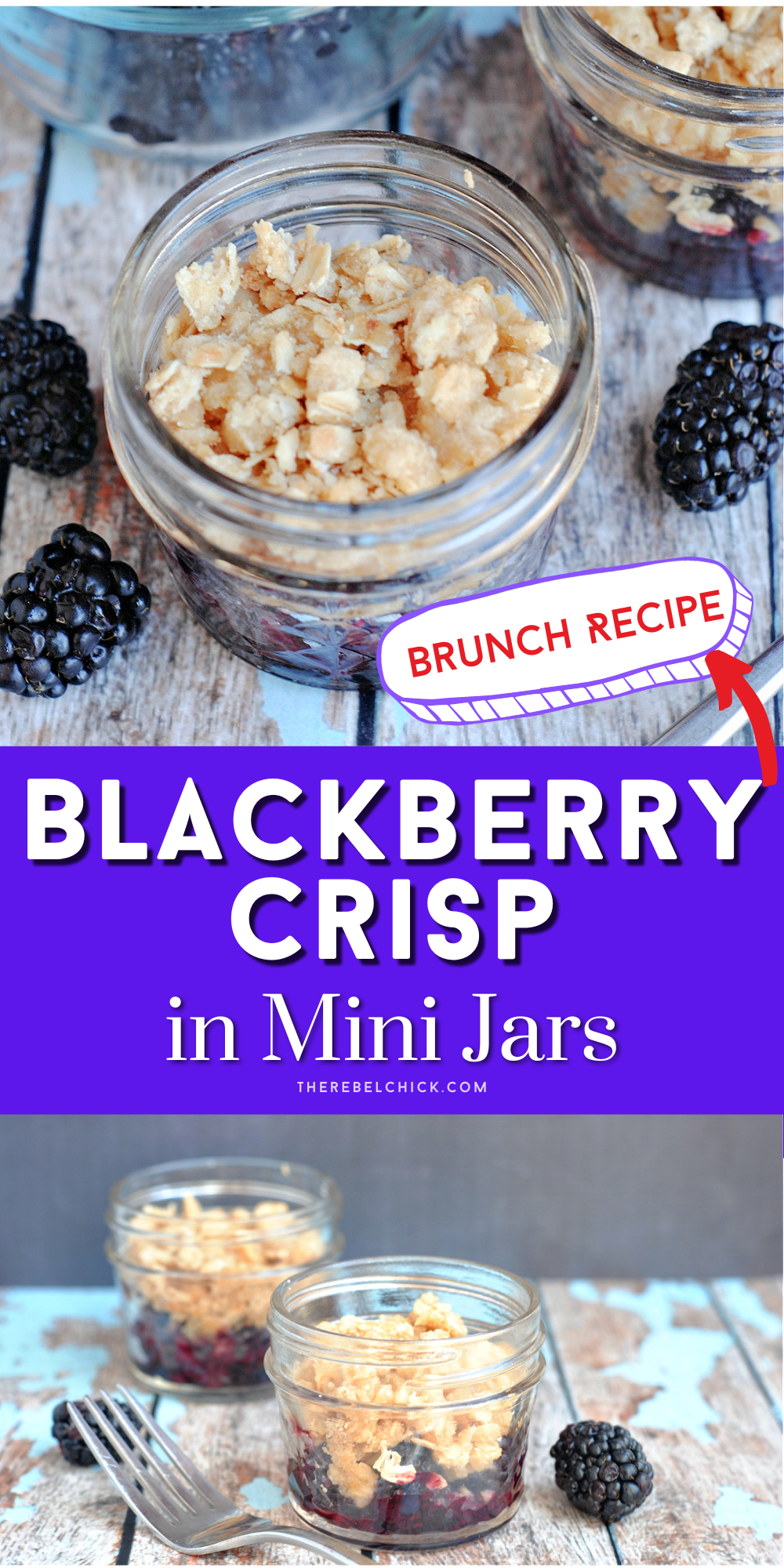 Blackberry Crisp Recipe in Mini Jars Recipe
