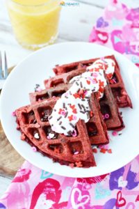 Valentines Day Breakfast Red Velvet Waffles Recipe