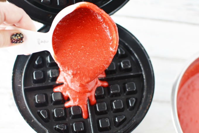 Valentine's Day Breakfast Red Velvet Waffles Recipe