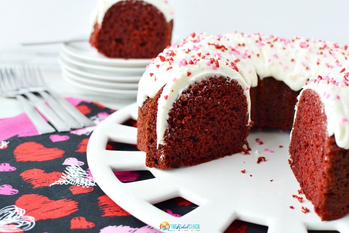 Valentine's Day Red Velvet Bundt Cake Recipe - The Rebel Chick