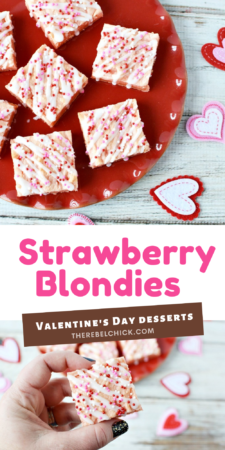 Valentine's Day Strawberry Blondies