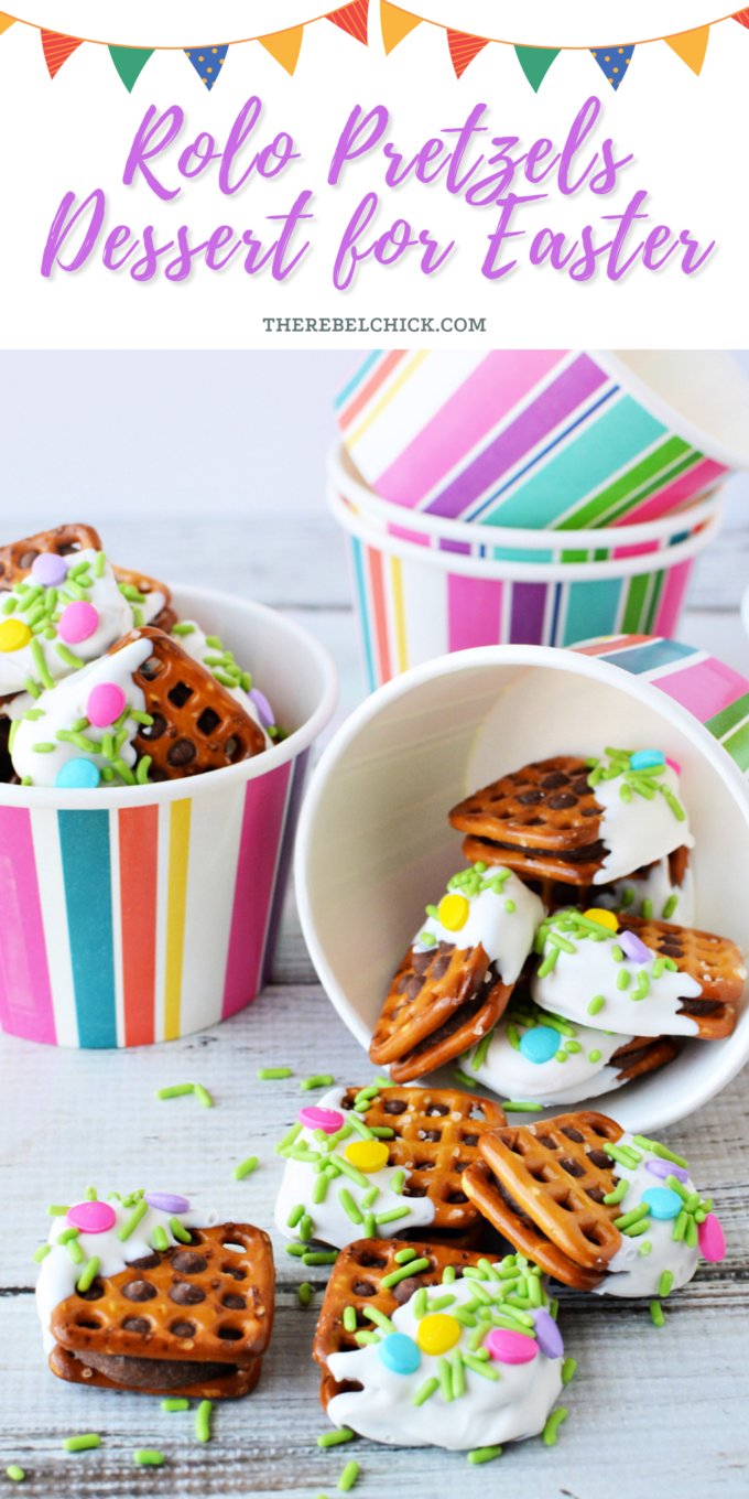 Springtime Easter Rolo Pretzels Dessert Recipe The Rebel Chick