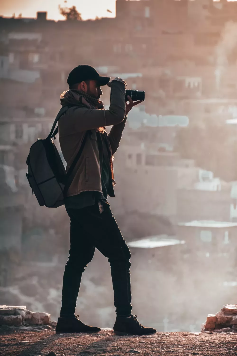 man taking a photo with a professional camera